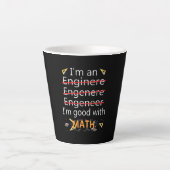 Ingenieur is goed in wiskunde latte mok (Voorkant)