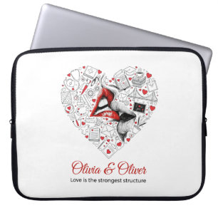 Ingenieur Liefde Sterkste Structuur Valentijn Laptop Sleeve