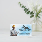 Ingenieur met bouwplannen visitekaartje (Staand voorkant)