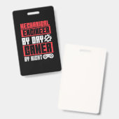 Ingenieur Overdag Gamer 's Nachts Badge (Voor- en achterkant)