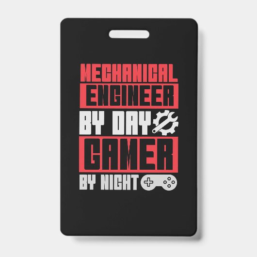Ingenieur Overdag Gamer 's Nachts Badge (Voorzijde)