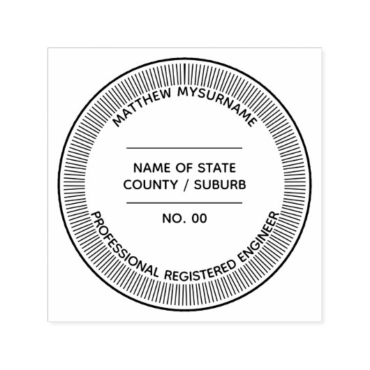 Ingenieur professioneel LLC zegel Aangepaste staat Zelfinktende Stempel (Design)