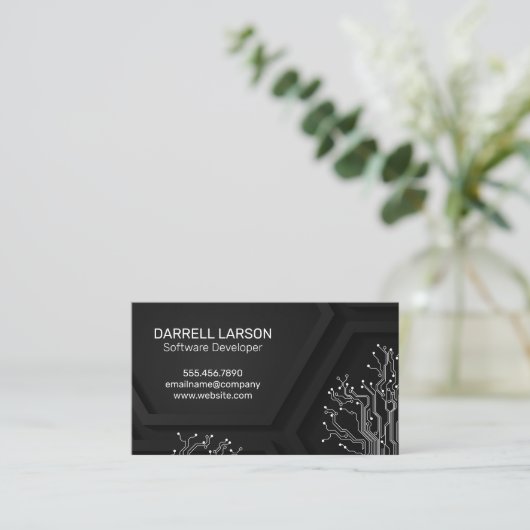 Ingenieur | Software Schakeling Bord | Geometrisch Visitekaartje (Staand voorkant)
