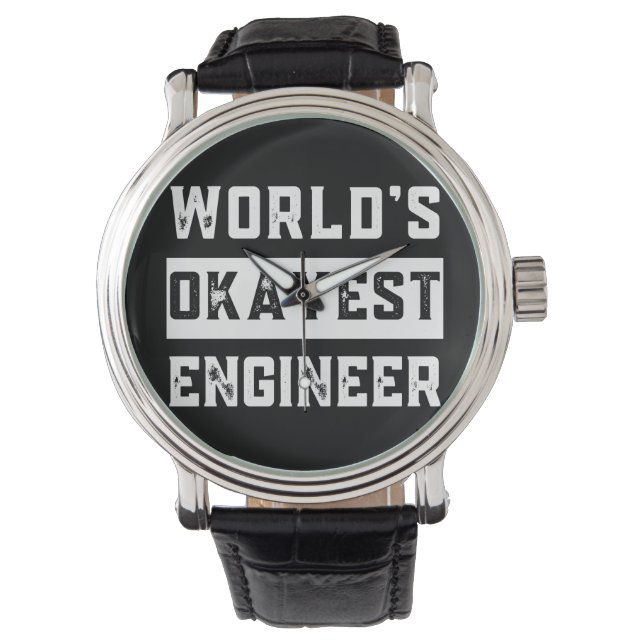 ingenieur, techniek, oké, grappig, humor horloge (Voorkant)
