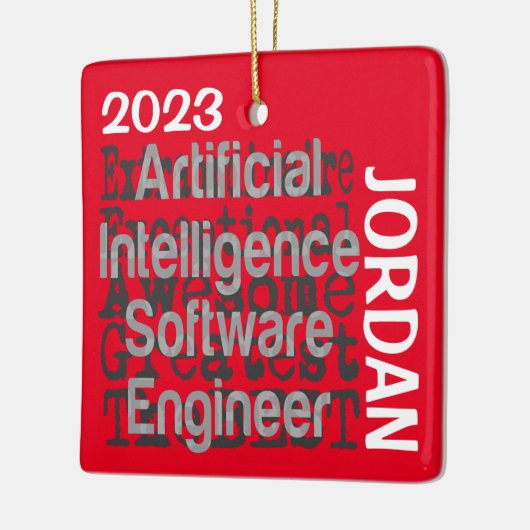 Ingenieur van de Kunstmatige Intelligence-software Keramisch Ornament (Links)
