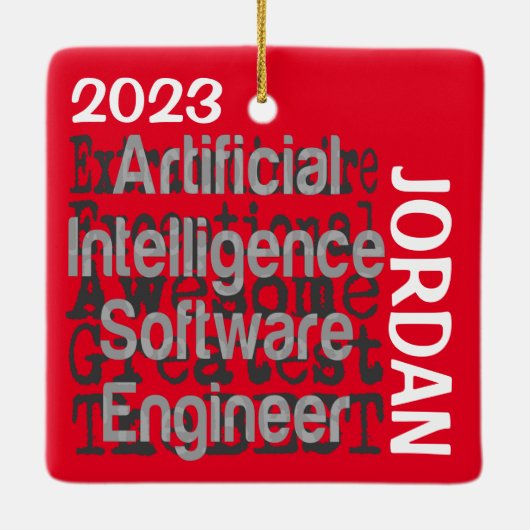 Ingenieur van de Kunstmatige Intelligence-software Keramisch Ornament (Achterkant)