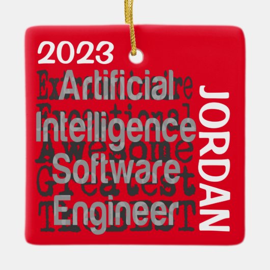 Ingenieur van de Kunstmatige Intelligence-software Keramisch Ornament (Voorkant)