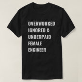 Ingenieur van overwerkte, niet-betaalde en onderbe t-shirt (Design voorkant)