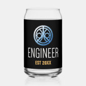 Ingenieur Vast, Engineering Afstuderen Aangepast Blikvorm Glas (Achterkant)