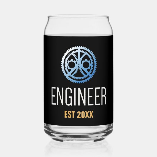 Ingenieur Vast, Engineering Afstuderen Aangepast Blikvorm Glas (Achterkant)