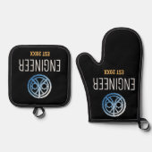 Ingenieur Vast, Engineering Afstuderen Aangepast Ovenwant & Pannenlap Set (Voorkant)