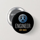 Ingenieur Vast, Engineering Afstuderen Aangepast Ronde Button 5,7 Cm (Voorkant /achterkant)