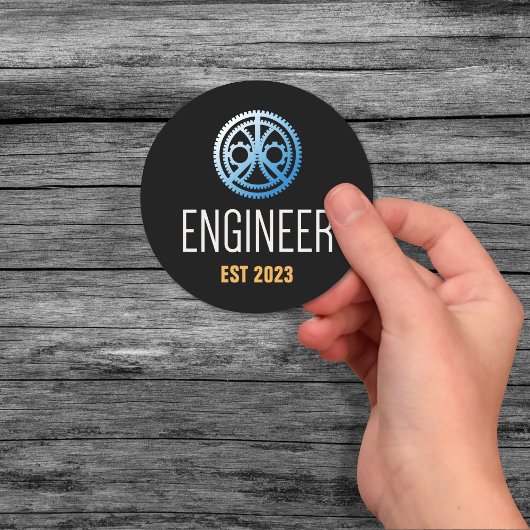Ingenieur Vast, Engineering Afstuderen Aangepast Ronde Sticker