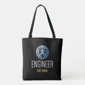 Ingenieur Vast, Engineering Afstuderen Aangepast Tote Bag (Achterkant)