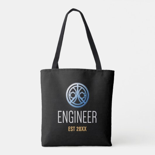 Ingenieur Vast, Engineering Afstuderen Aangepast Tote Bag (Achterkant)