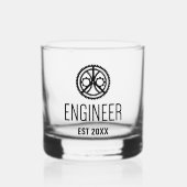 Ingenieur Vast, Engineering Afstuderen Aangepast Whisky Glas (Voorkant)
