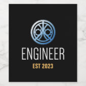 Ingenieur Vast, Engineering Afstuderen Aangepast Wijn Etiket (Enkel label)