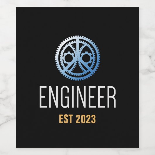 Ingenieur Vast, Engineering Afstuderen Aangepast Wijn Etiket (Enkel label)