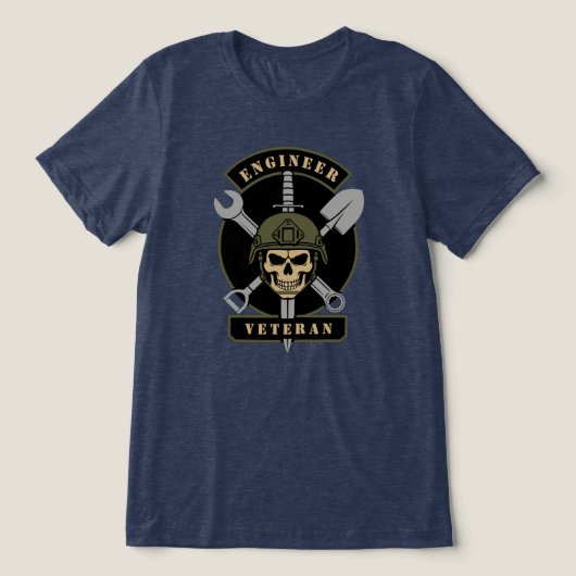 Ingenieur Veteraan Tri-Blend Shirt (Design voorkant)