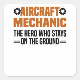Ingenieur vliegtuigmachinist Mechanische Vliegtuig Vierkante Sticker
