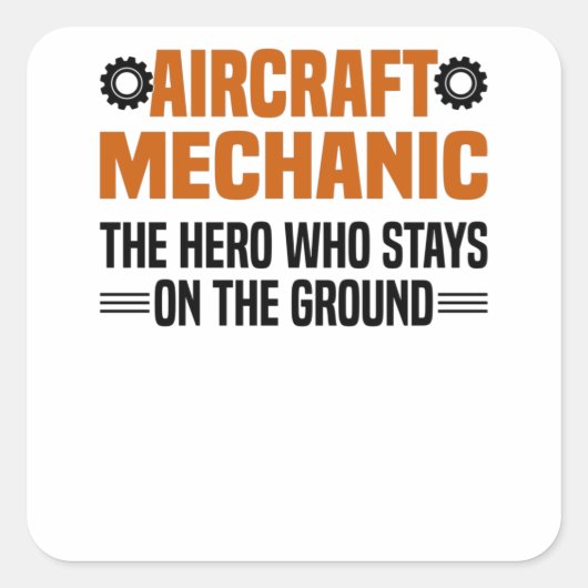 Ingenieur vliegtuigmachinist Mechanische Vliegtuig Vierkante Sticker (Voorkant)