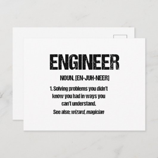 INGENIEUR ZN Funny Engineering Quotes Afstuderen Briefkaart (Voorkant / Achterkant)