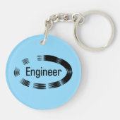 Ingenieur Zwarte Ovaal Sleutelhanger (Achterkant)