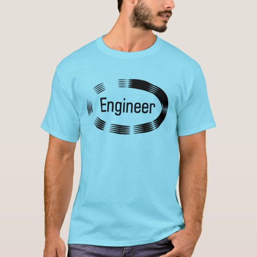 Ingenieur Zwarte Ovaal T-Shirt (Voorkant)