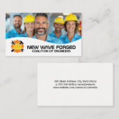 Ingenieurs met veiligheidshelmen en uniformen visitekaartje (Voorkant / Achterkant)