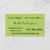 Ingenieurs Visitekaartje (Achterkant)