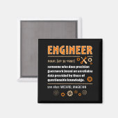 Ingenieursdefinitie Grappige Engineering Nerdy Wet Magneet (Voorkant / Achterkant)