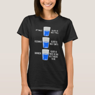 Ingenieursglas half volledig half lege Techniek Q T-shirt