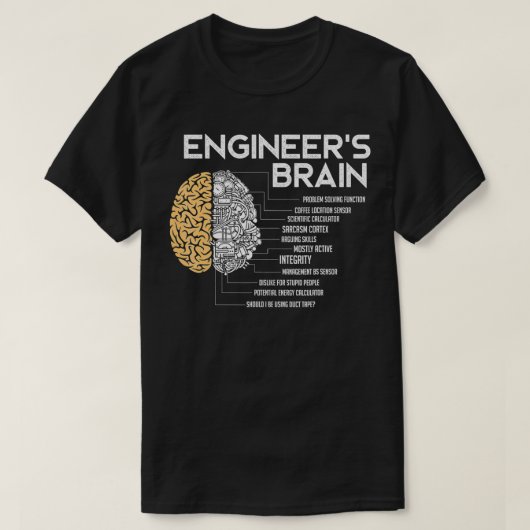 Ingenieursingenieurs Brain Funny Engineering T-shirt (Design voorkant)