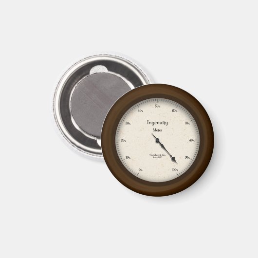 Ingeniteitsmeter Steampunk Machine Leeftijd Magneet (Voorkant / Achterkant)