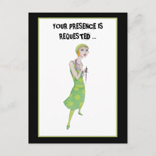 Ingenue Murder Mystery Invitation Briefkaart