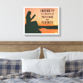 Ingenuity is een kwestie van geduld en vloeiendhei canvas afdruk (Insitu (Slaapkamer))