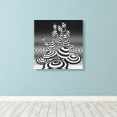 Ingepakt canvas kunst Magic Mushrooms optisch ontw (Insitu (Houten vloer))