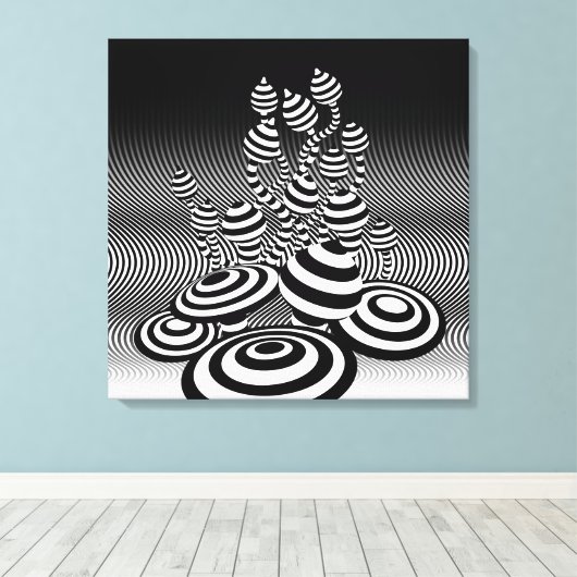 Ingepakt canvas kunst Magic Mushrooms optisch ontw (Insitu (Houten vloer))