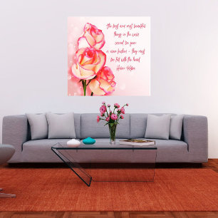 Ingepakt canvas kunst roze rozen citaat van Helen 