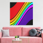 Ingepakt canvasprint, abstract gebogen regenboog canvas afdruk (Insitu (Woonkamer))