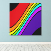 Ingepakt canvasprint, abstract gebogen regenboog canvas afdruk (Insitu (Houten vloer))