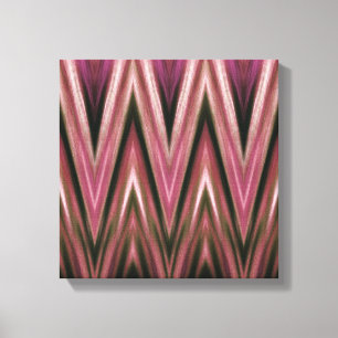 Ingepakt canvasprint, abstracte roze zigzaggen canvas afdruk