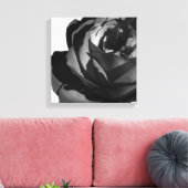Ingepakt canvasprint, Zwarte roos bloei Canvas Afdruk (Insitu (Woonkamer))