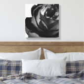 Ingepakt canvasprint, Zwarte roos bloei Canvas Afdruk (Insitu (Slaapkamer))