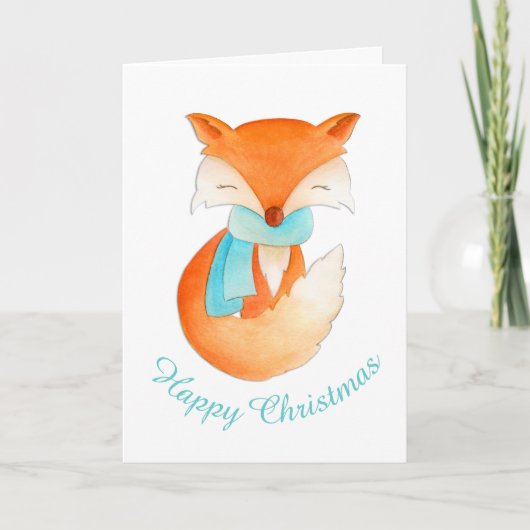 Ingepakt fox cub grillige kunst kerstkaart feestdagen kaart (Voorkant)