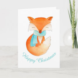Ingepakt fox cub grillige kunst kerstkaart feestdagen kaart
