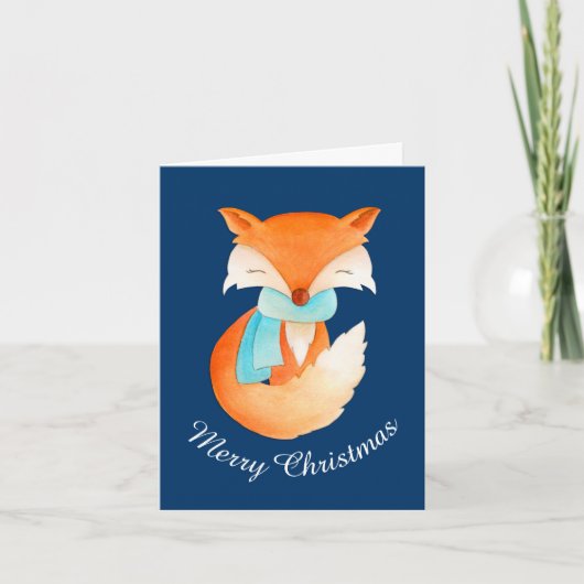Ingepakt fox cub grillige kunst kerstkaart feestdagen kaart (Voorkant)