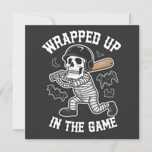 Ingepakt in het spel honkbal Halloween Kaart (Voorkant)