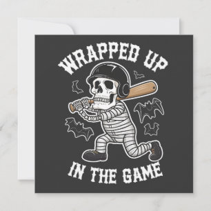 Ingepakt in het spel honkbal Halloween Kaart
