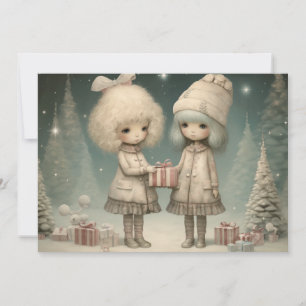 Ingepakt in warmte en liefde: een vrolijk kerstwen feestdagenkaart